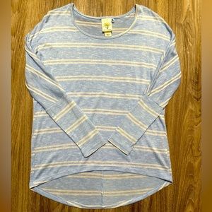 Blue and White Long Sleeved T-Shirt